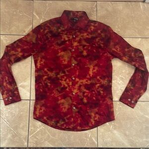 Murano Red Dress Shirt with Floral Pattern